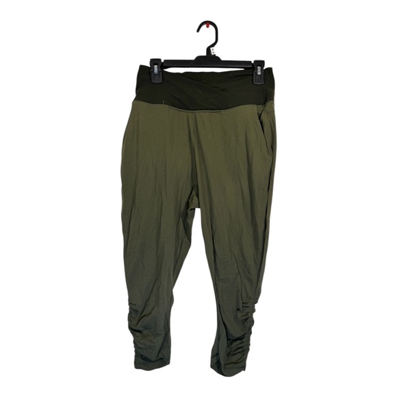 Lululemon Leggings Womens Size 10 Green Sunset Salutation Cropped Loose Fit High - Picture 1 of 9